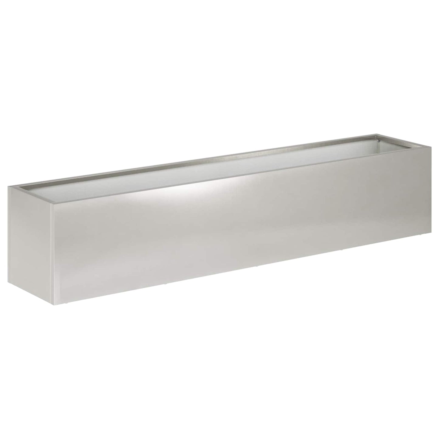 vidaXL Garden Planter 2 pcs Silver 100 x 20 x 20 cm Stainless Steel