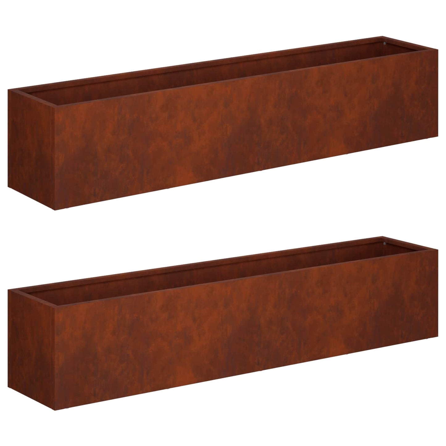 vidaXL Garden Planter 2 pcs Rusty 100 x 20 x 20 cm Weathering Steel