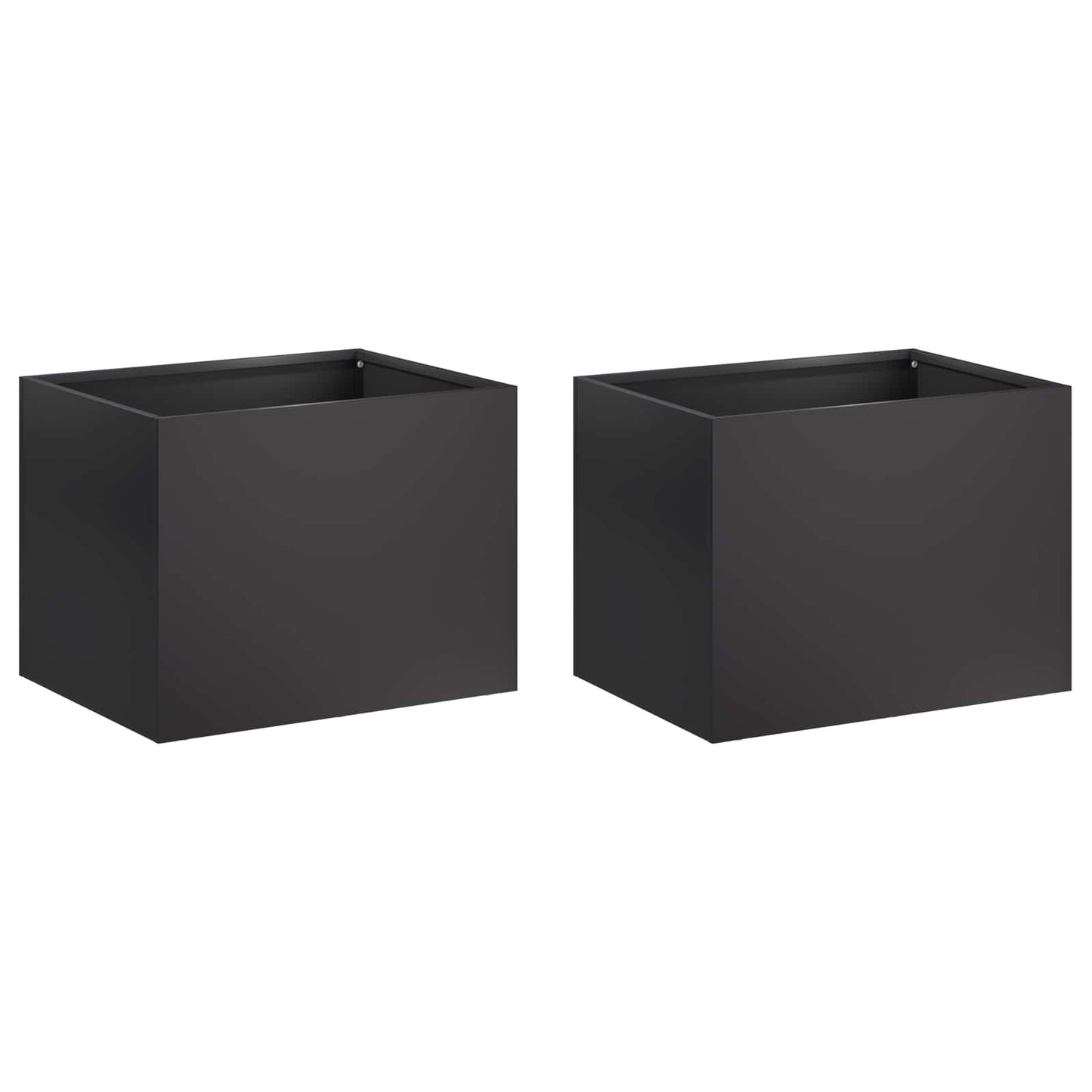 vidaXL Garden Planter 2 pcs Black 40 x 30 x 30 cm Cold-rolled Steel