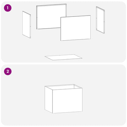 vidaXL Garden Planter White 40 x 30 x 30 cm Cold-rolled Steel
