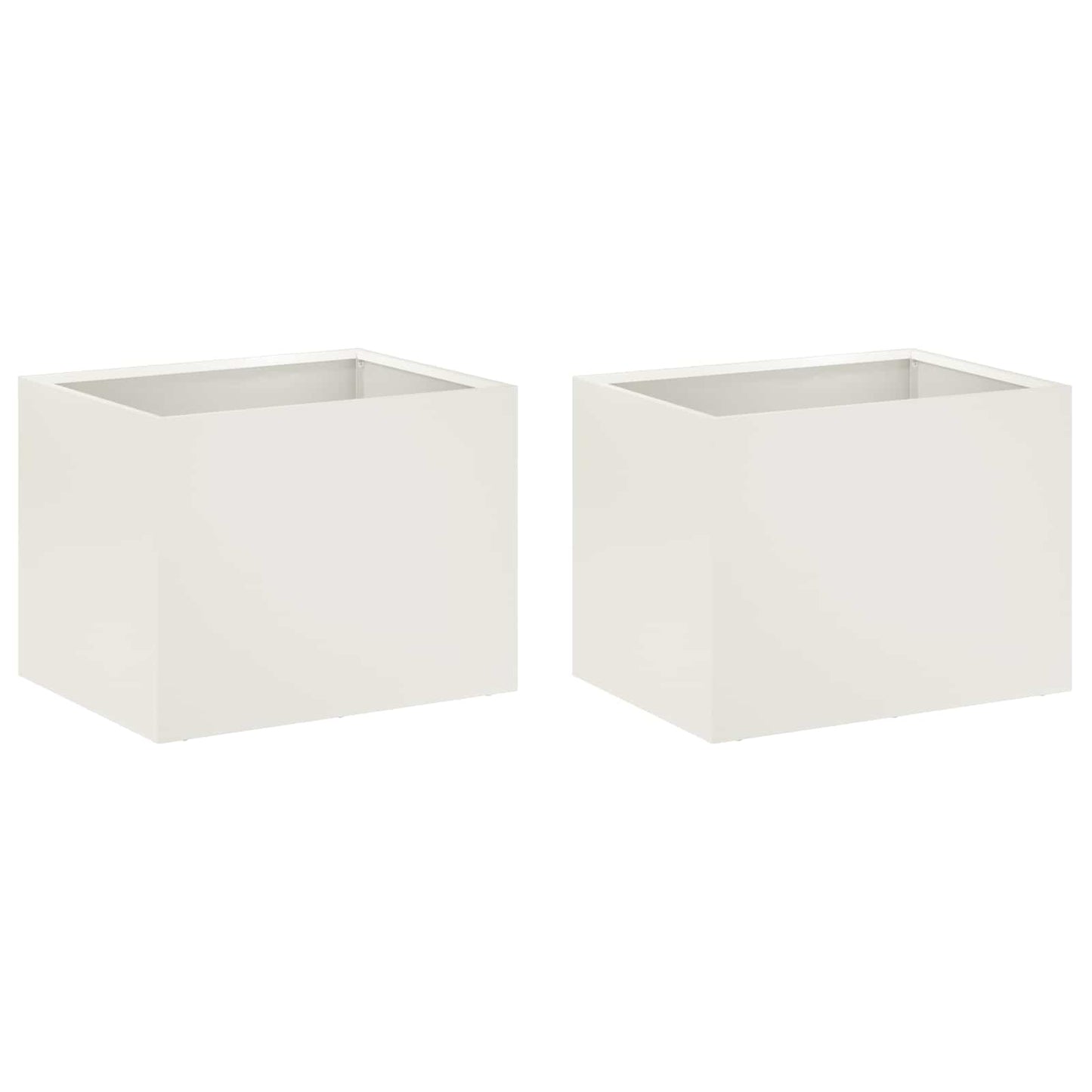 vidaXL Garden Planter 2 pcs White 40 x 30 x 30 cm Cold-rolled Steel