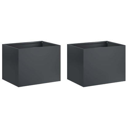 vidaXL Garden Planter 2 pcs Anthracite 40 x 30 x 30 cm