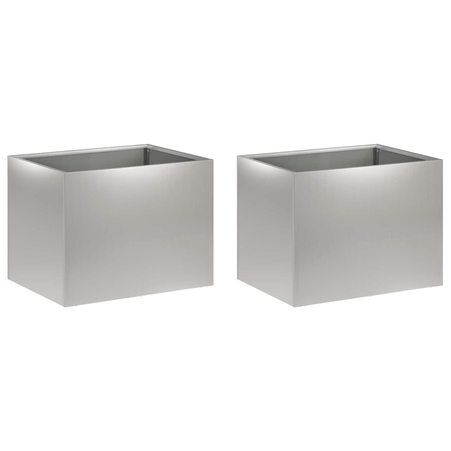 vidaXL Garden Planter 2 pcs Silver 40 x 30 x 30 cm Galvanised Steel