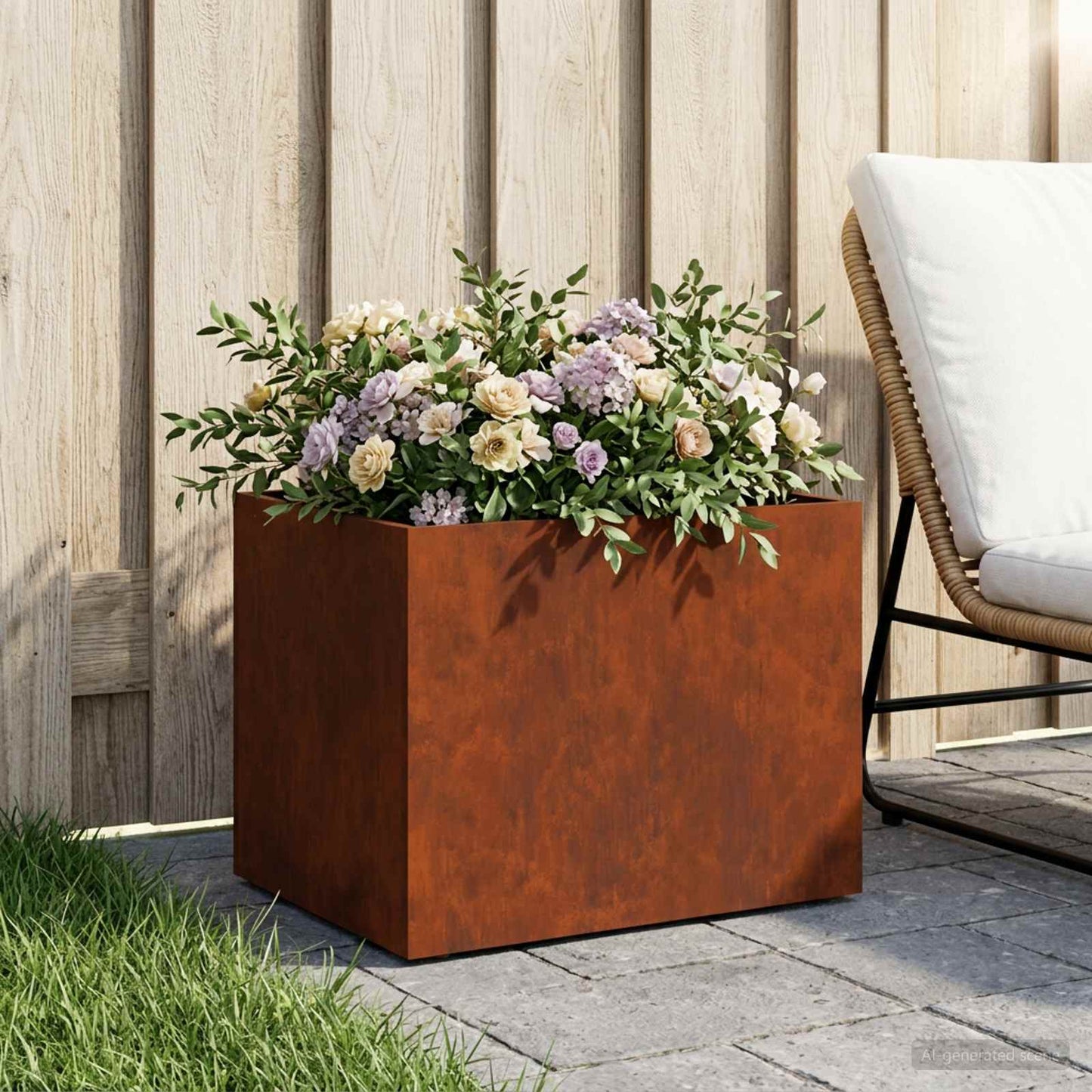 vidaXL Garden Planter Rusty 40 x 30 x 30 cm Weathering Steel