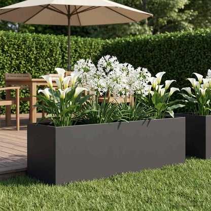 vidaXL Garden Planter Black 80 x 30 x 30 cm Cold-rolled Steel
