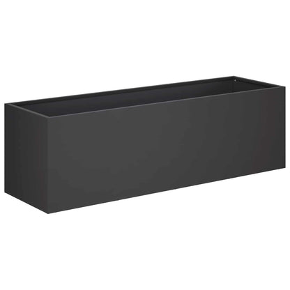 vidaXL Garden Planter 2 pcs Black 80 x 30 x 30 cm Cold-rolled Steel