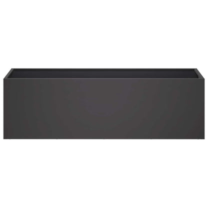 vidaXL Garden Planter 2 pcs Black 80 x 30 x 30 cm Cold-rolled Steel