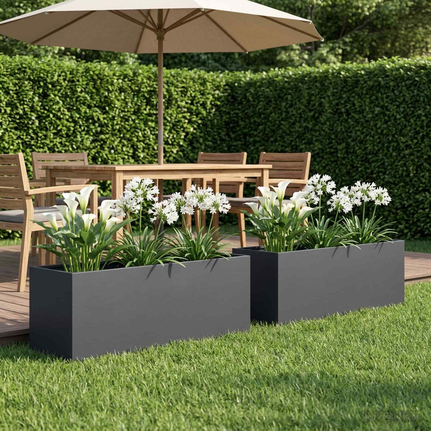 vidaXL Garden Planter 2 pcs Anthracite 80 x 30 x 30 cm