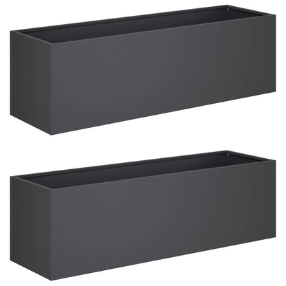 vidaXL Garden Planter 2 pcs Anthracite 80 x 30 x 30 cm