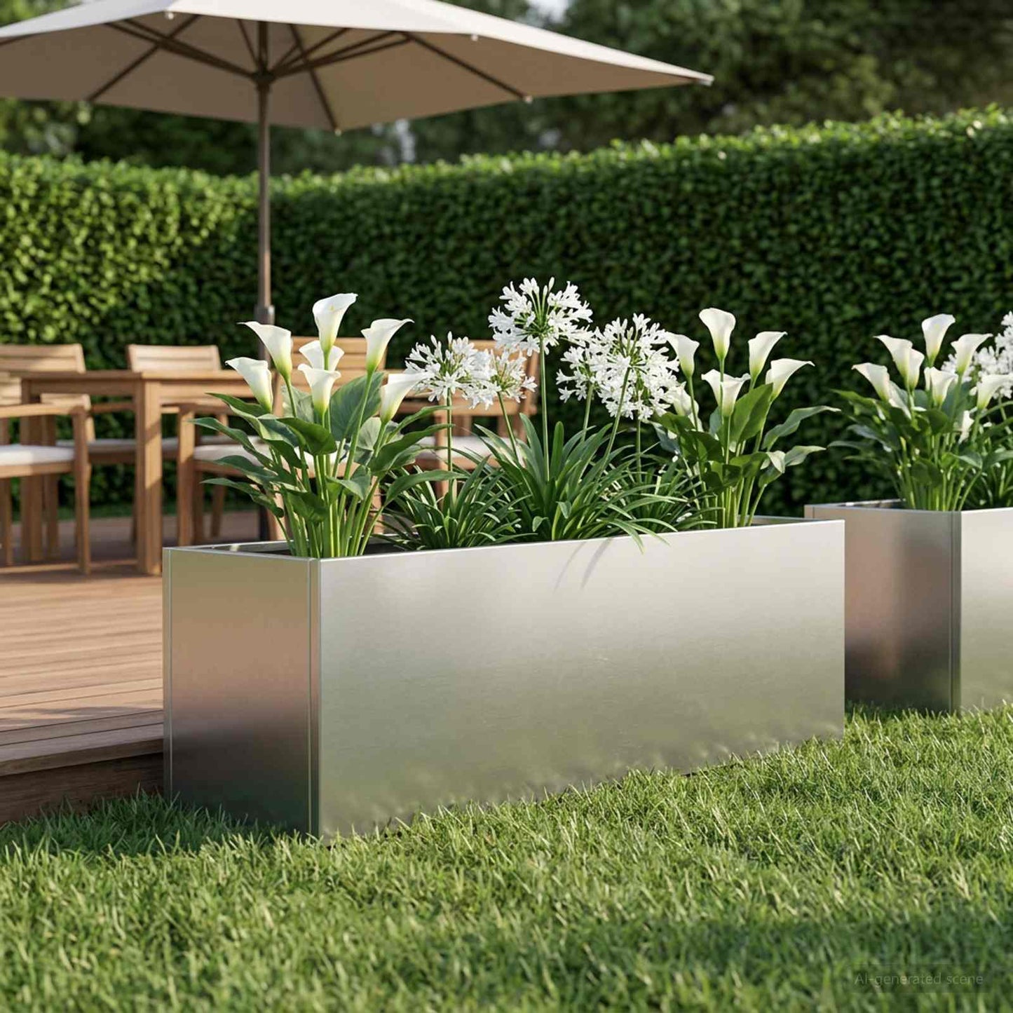 vidaXL Garden Planter Silver 80 x 30 x 30 cm Stainless Steel