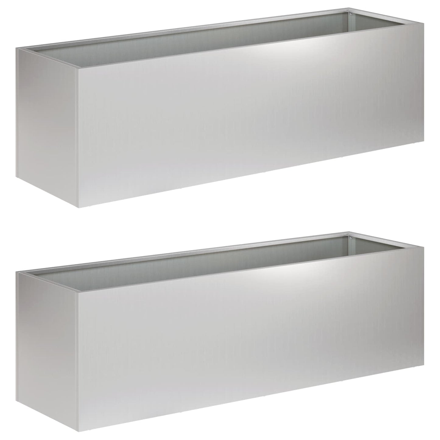 vidaXL Garden Planter 2 pcs Silver 80 x 30 x 30 cm Galvanised Steel