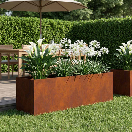 vidaXL Garden Planter Rusty 80 x 30 x 30 cm Weathering Steel
