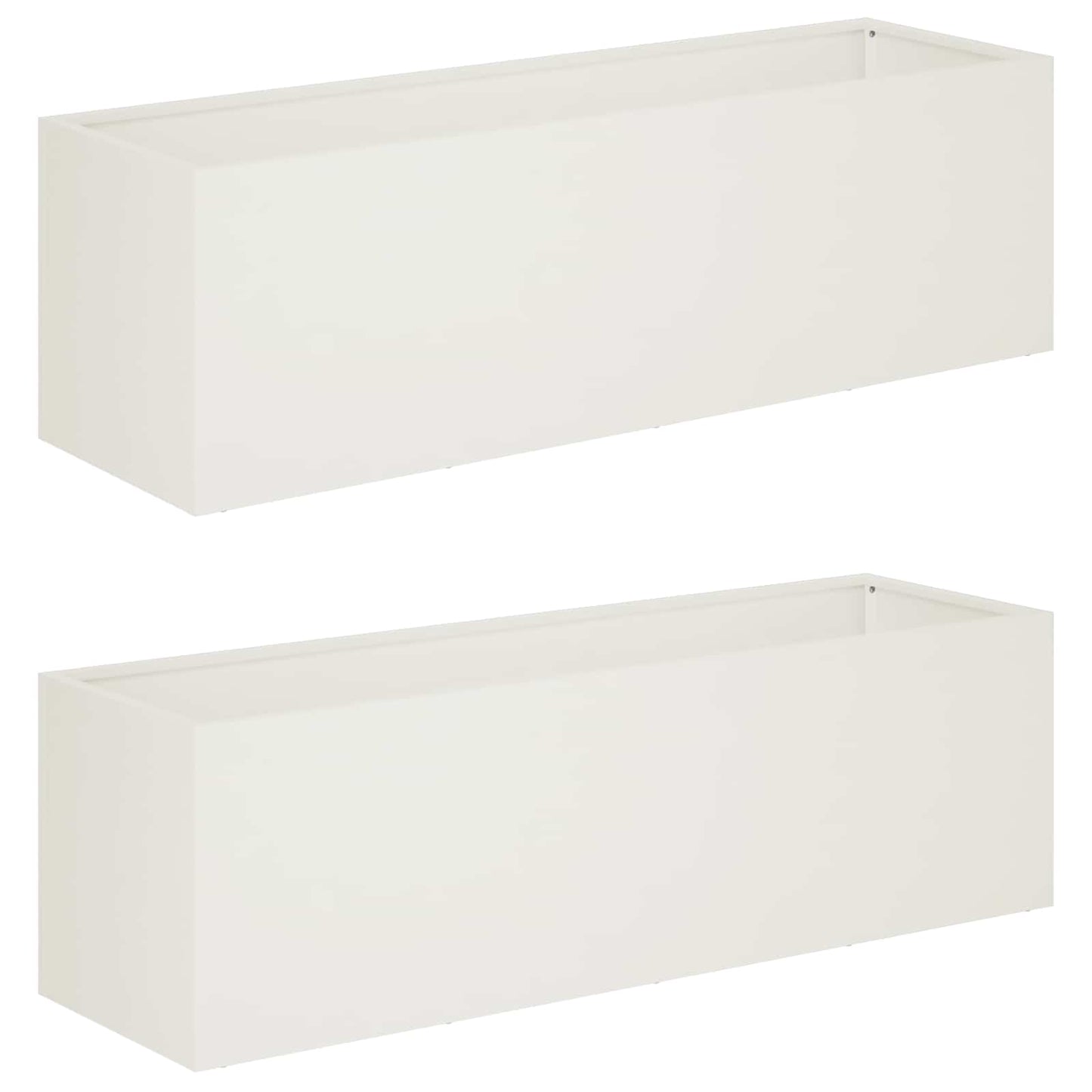 vidaXL Garden Planter 2 pcs White 100 x 30 x 30 cm Cold-rolled Steel