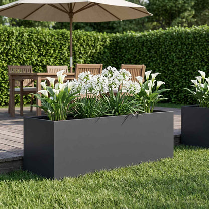 vidaXL Garden Planter Anthracite 100 x 30 x 30 cm Cold-rolled Steel