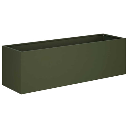 vidaXL Garden Planter Olive Green 100 x 30 x 30 cm Cold-rolled Steel