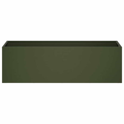 vidaXL Garden Planter Olive Green 100 x 30 x 30 cm Cold-rolled Steel