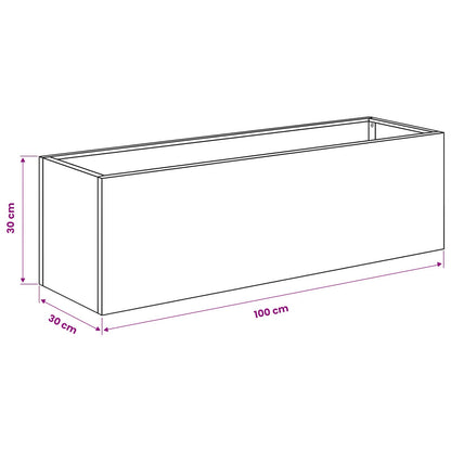 vidaXL Garden Planter Olive Green 100 x 30 x 30 cm Cold-rolled Steel