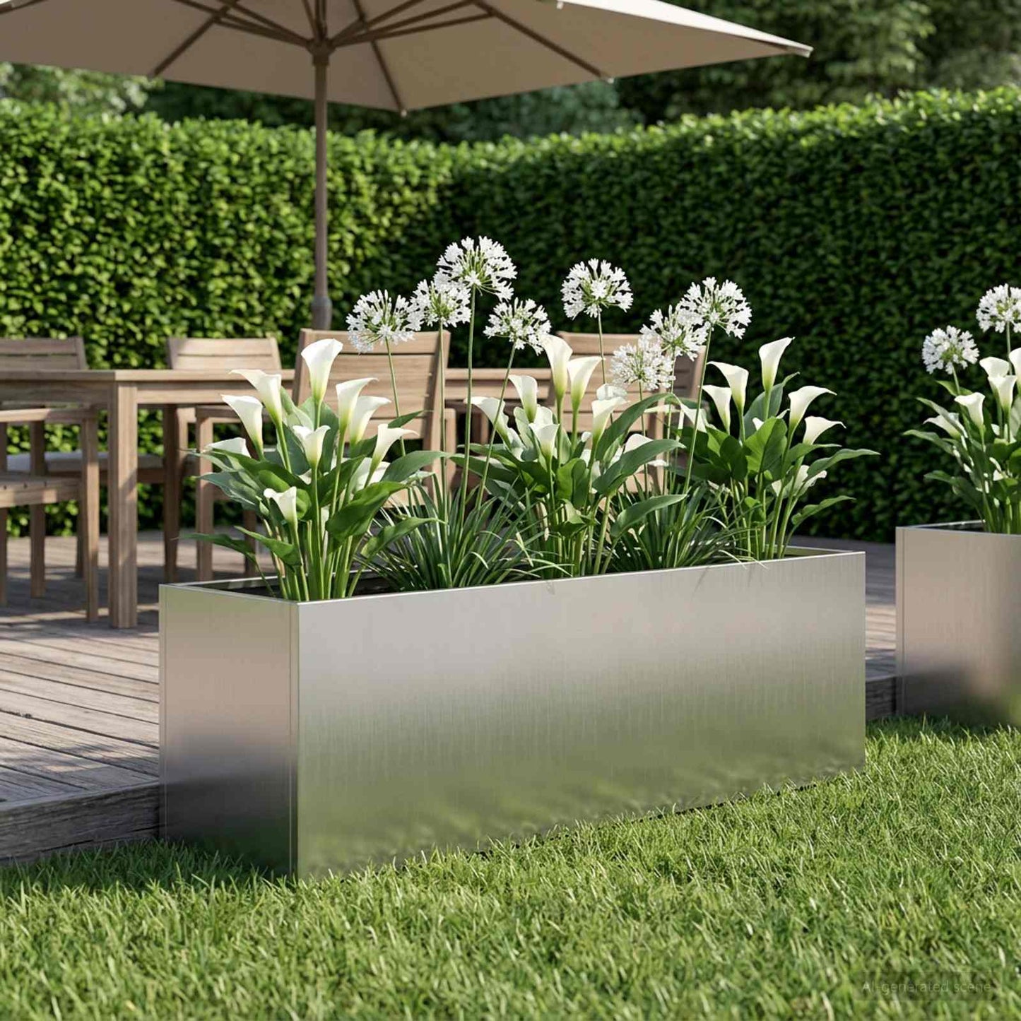 vidaXL Garden Planter Silver 100 x 30 x 30 cm Galvanised Steel