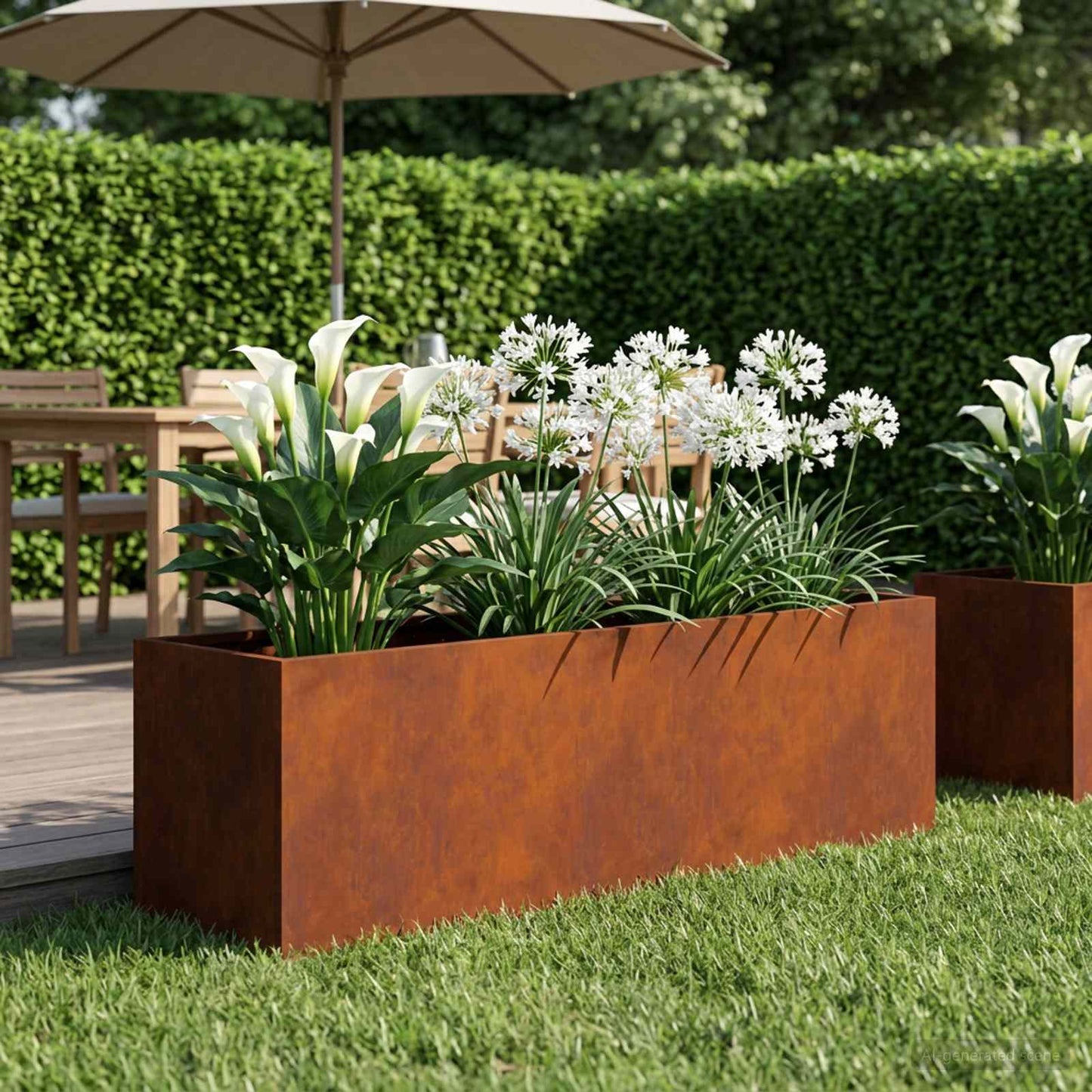 vidaXL Garden Planter Rusty 100 x 30 x 30 cm Weathering Steel