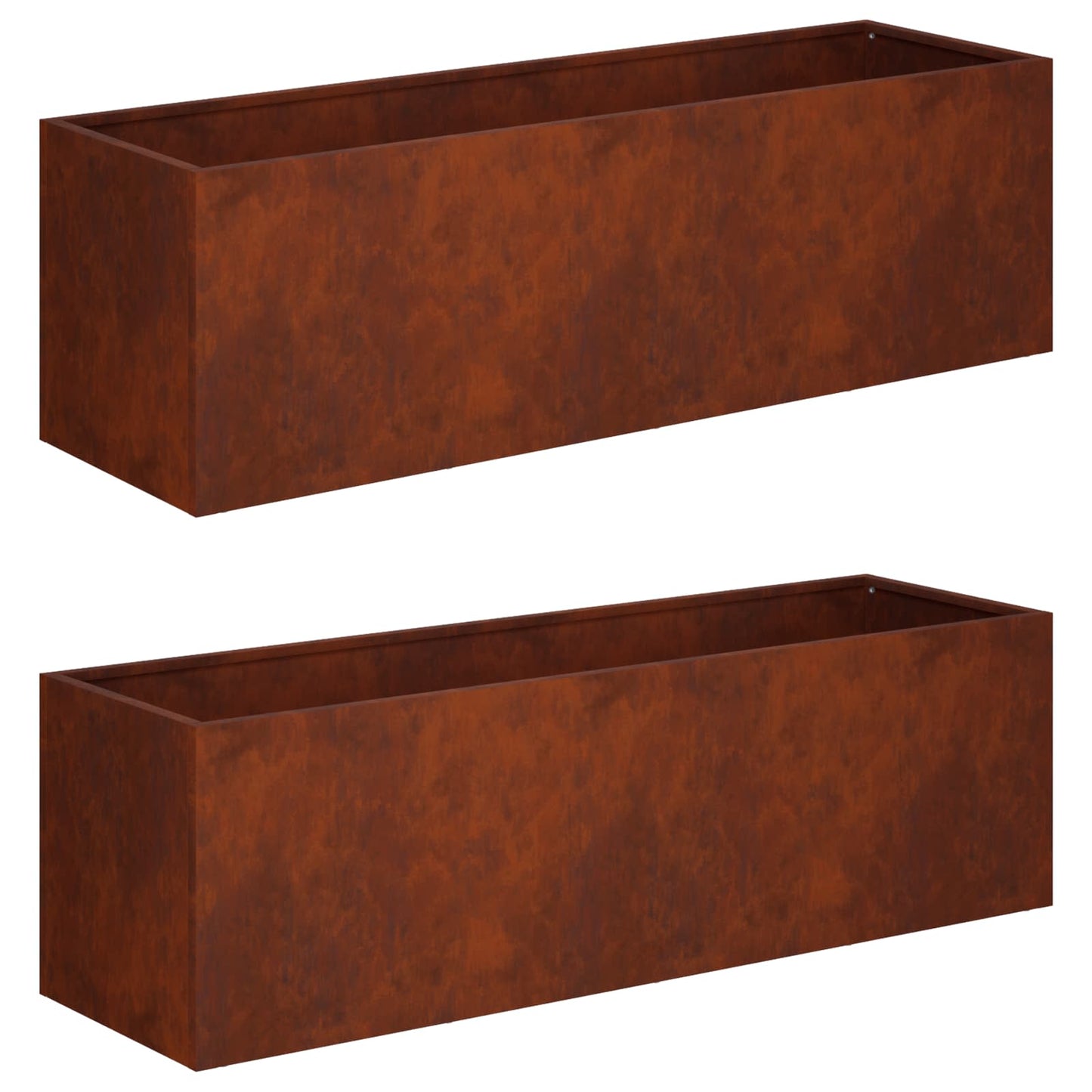 vidaXL Garden Planter 2 pcs Rusty 100 x 30 x 30 cm Weathering Steel
