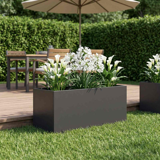 vidaXL Garden Planter Black 80 x 40 x 40 cm Cold-rolled Steel