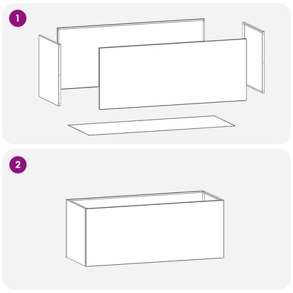 vidaXL Garden Planter 2 pcs Black 80 x 40 x 40 cm Cold-rolled Steel
