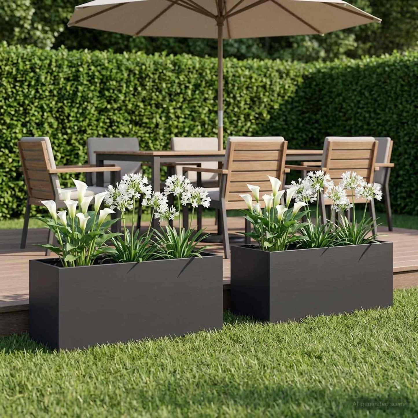 vidaXL Garden Planter 2 pcs Black 80 x 40 x 40 cm Cold-rolled Steel