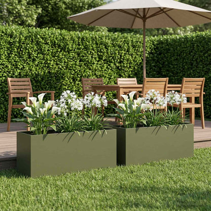 vidaXL Garden Planter 2 pcs Olive Green 80 x 40 x 40 cm