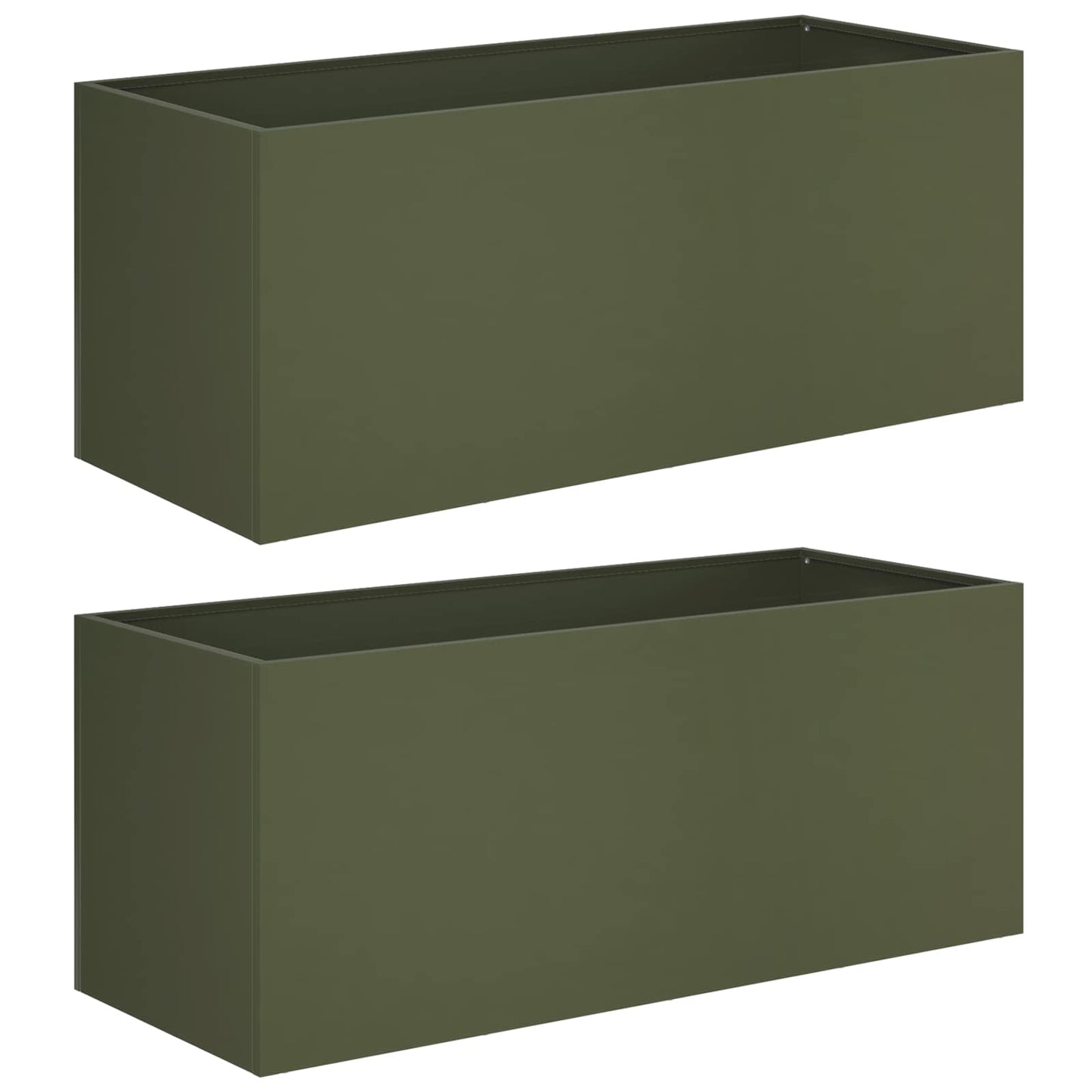vidaXL Garden Planter 2 pcs Olive Green 80 x 40 x 40 cm