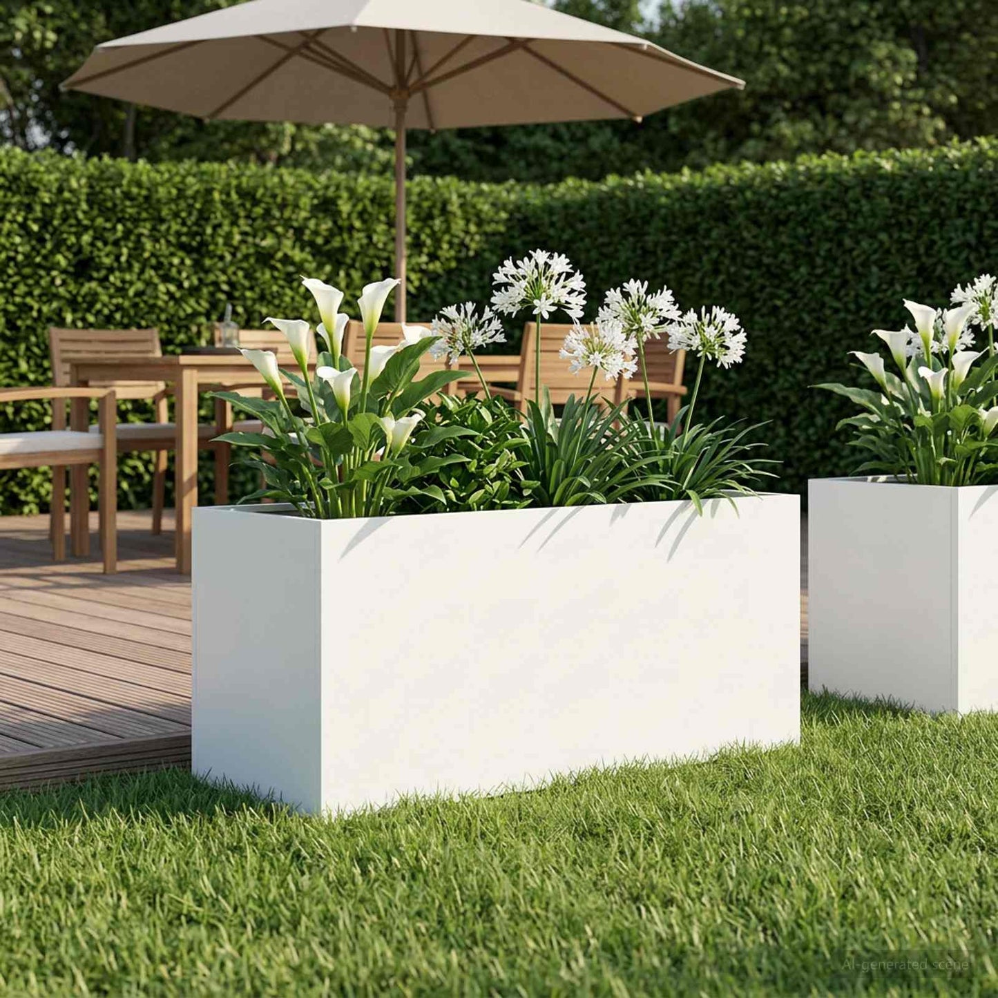 vidaXL Garden Planter White 100 x 40 x 40 cm Cold-rolled Steel