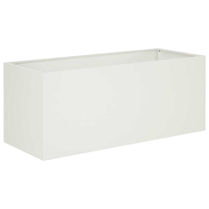 vidaXL Garden Planter White 100 x 40 x 40 cm Cold-rolled Steel