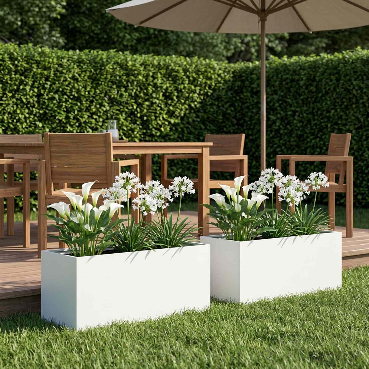 vidaXL Garden Planter 2 pcs White 100 x 40 x 40 cm Cold-rolled Steel