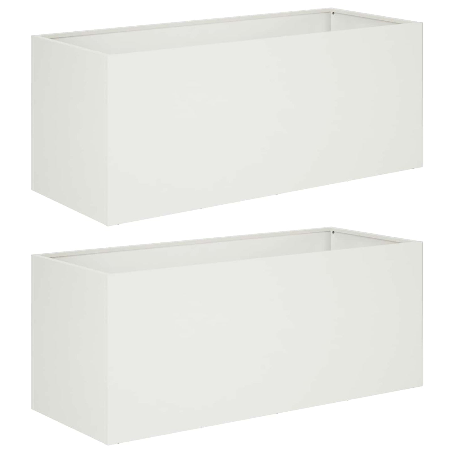 vidaXL Garden Planter 2 pcs White 100 x 40 x 40 cm Cold-rolled Steel