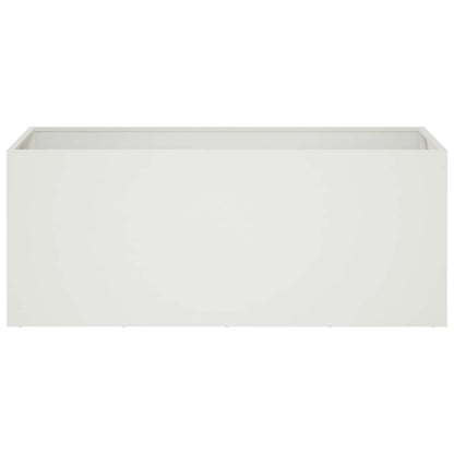vidaXL Garden Planter 2 pcs White 100 x 40 x 40 cm Cold-rolled Steel