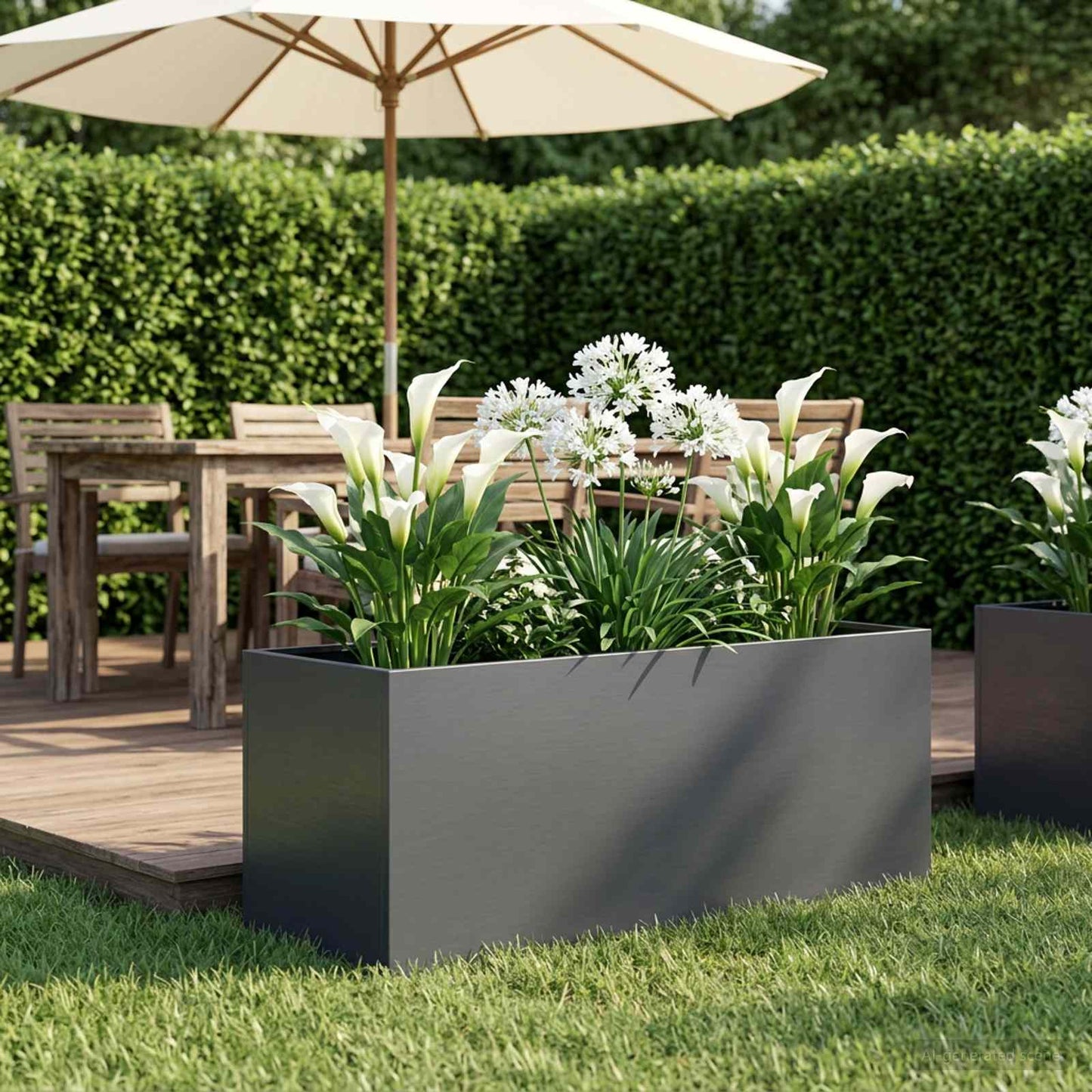vidaXL Garden Planter Anthracite 100 x 40 x 40 cm Cold-rolled Steel
