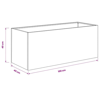 vidaXL Garden Planter Anthracite 100 x 40 x 40 cm Cold-rolled Steel