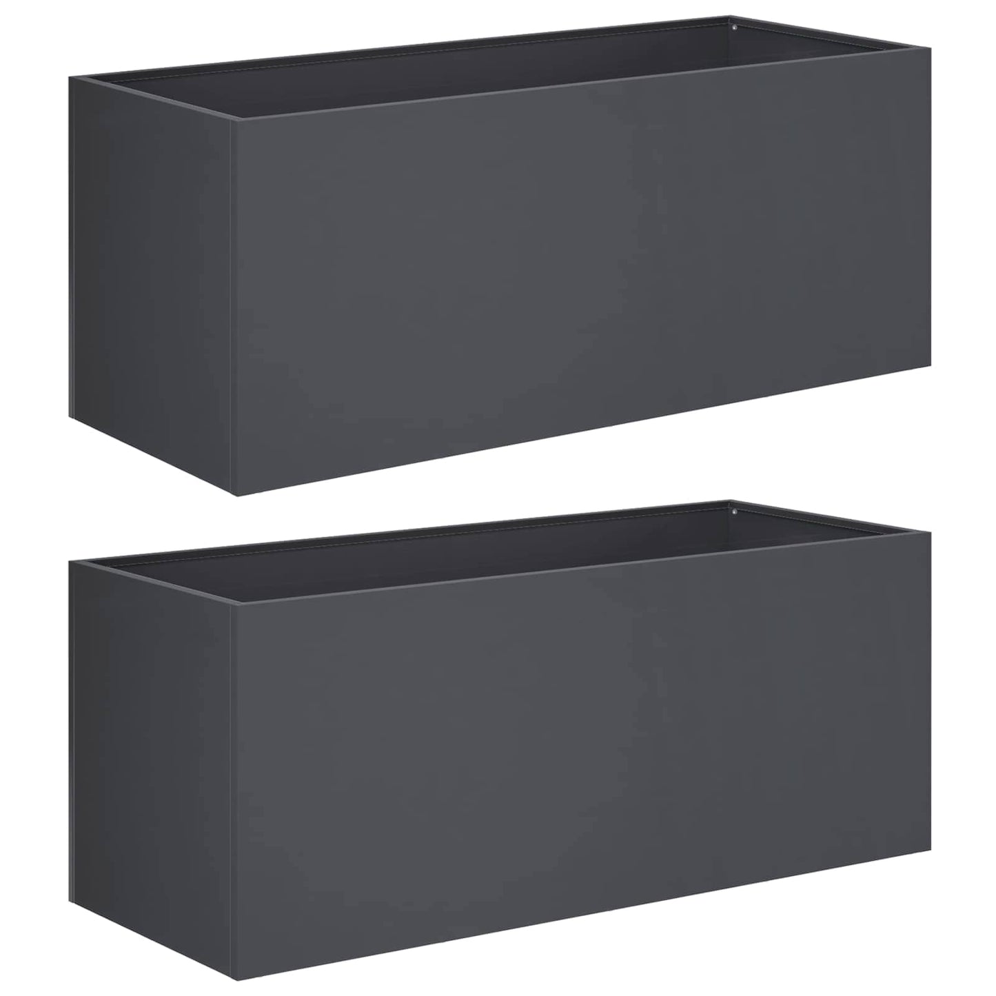 vidaXL Garden Planter 2 pcs Anthracite 100 x 40 x 40 cm