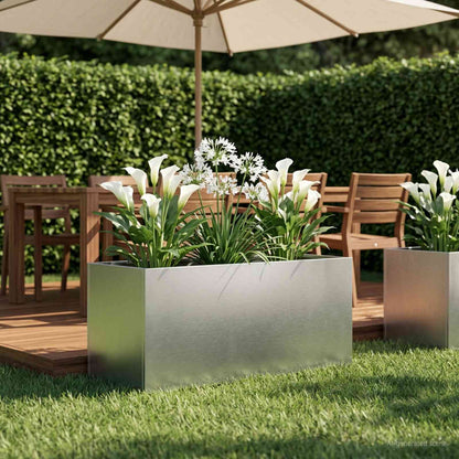 vidaXL Garden Planter Silver 100 x 40 x 40 cm Stainless Steel