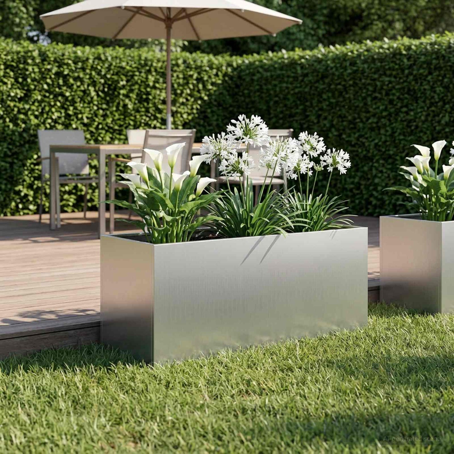vidaXL Garden Planter Silver 100 x 40 x 40 cm Galvanised Steel