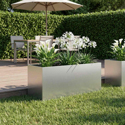 vidaXL Garden Planter Silver 100 x 40 x 40 cm Galvanised Steel