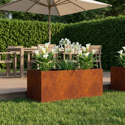 vidaXL Garden Planter Rusty 100 x 40 x 40 cm Weathering Steel