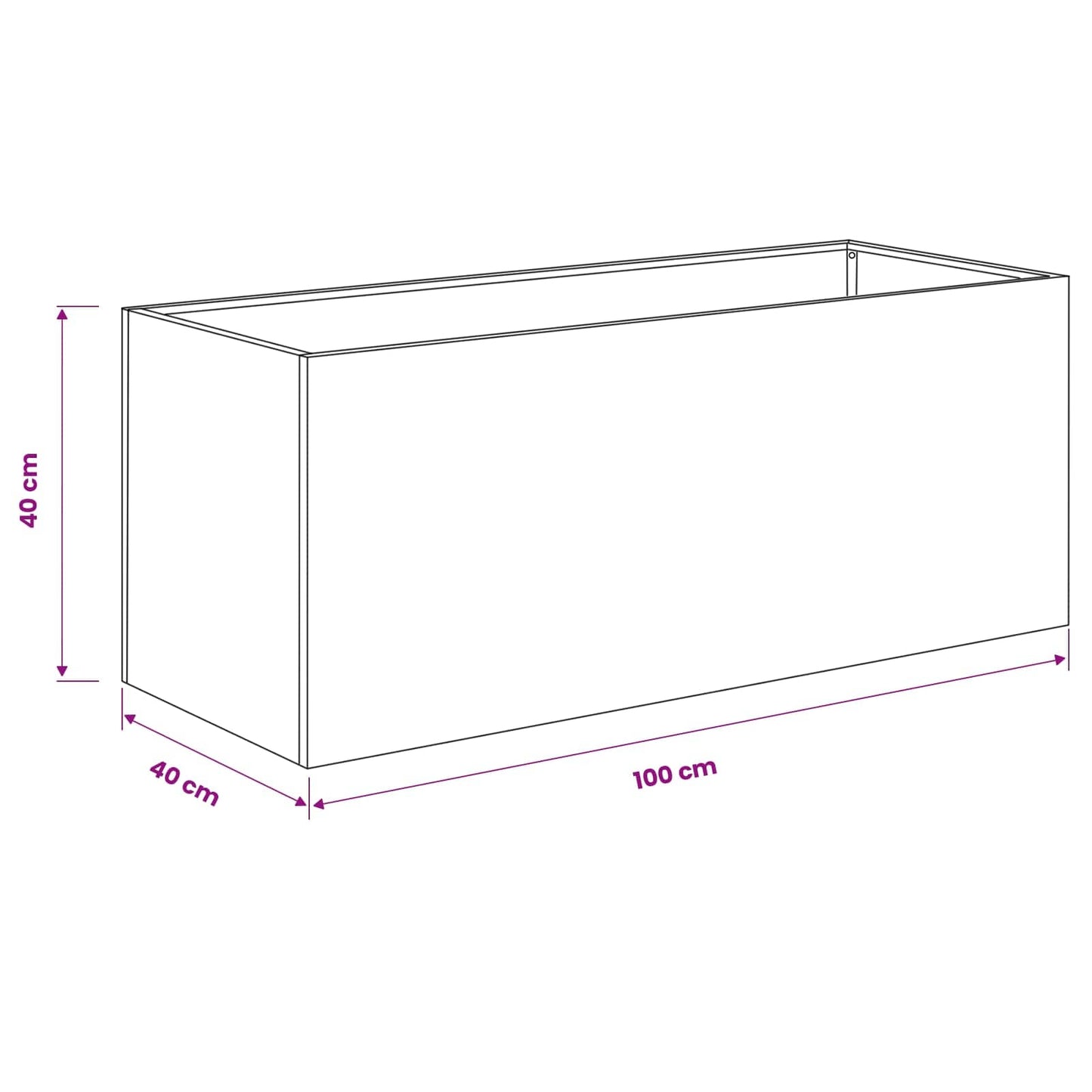 vidaXL Garden Planter 2 pcs Rusty 100 x 40 x 40 cm Weathering Steel
