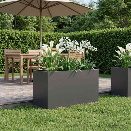 vidaXL Garden Planter Black 80 x 50 x 50 cm Cold-rolled Steel