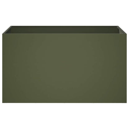 vidaXL Garden Planter Olive Green 80 x 50 x 50 cm Cold-rolled Steel