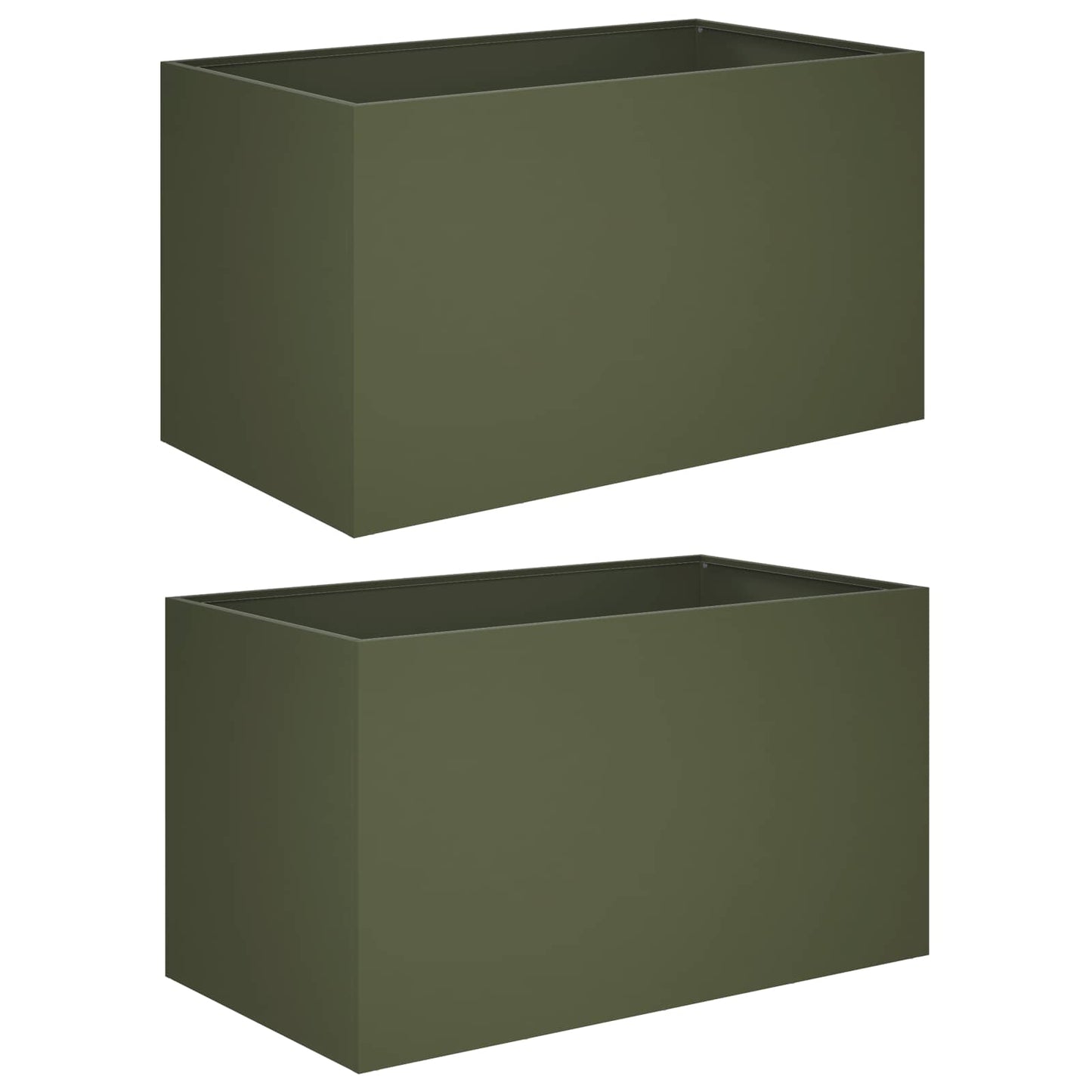 vidaXL Garden Planter 2 pcs Olive Green 80 x 50 x 50 cm