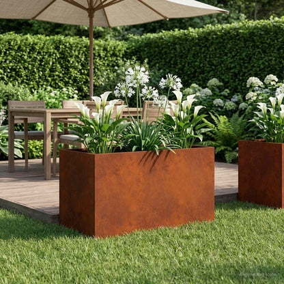vidaXL Garden Planter Rusty 80 x 50 x 50 cm Weathering Steel