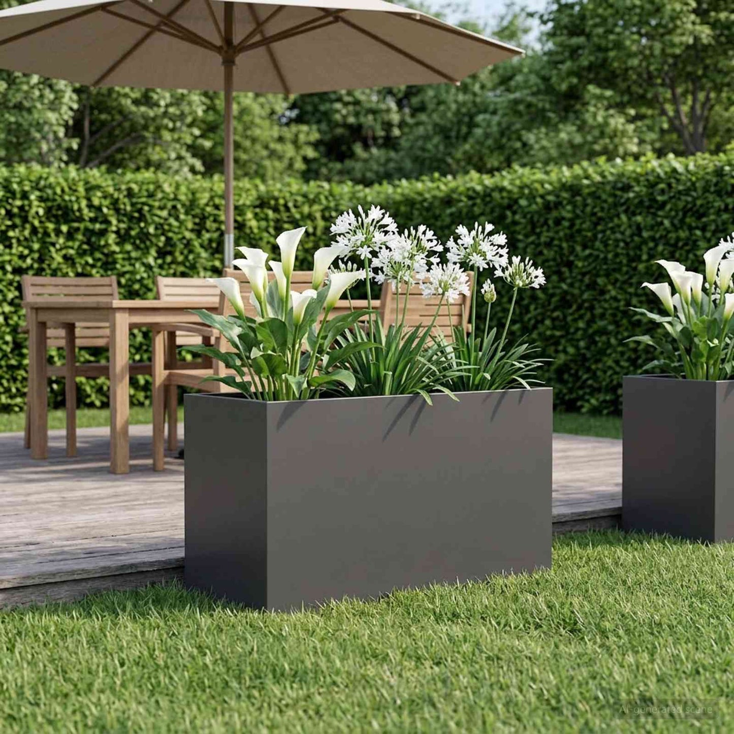 vidaXL Garden Planter Black 100 x 50 x 50 cm Cold-rolled Steel