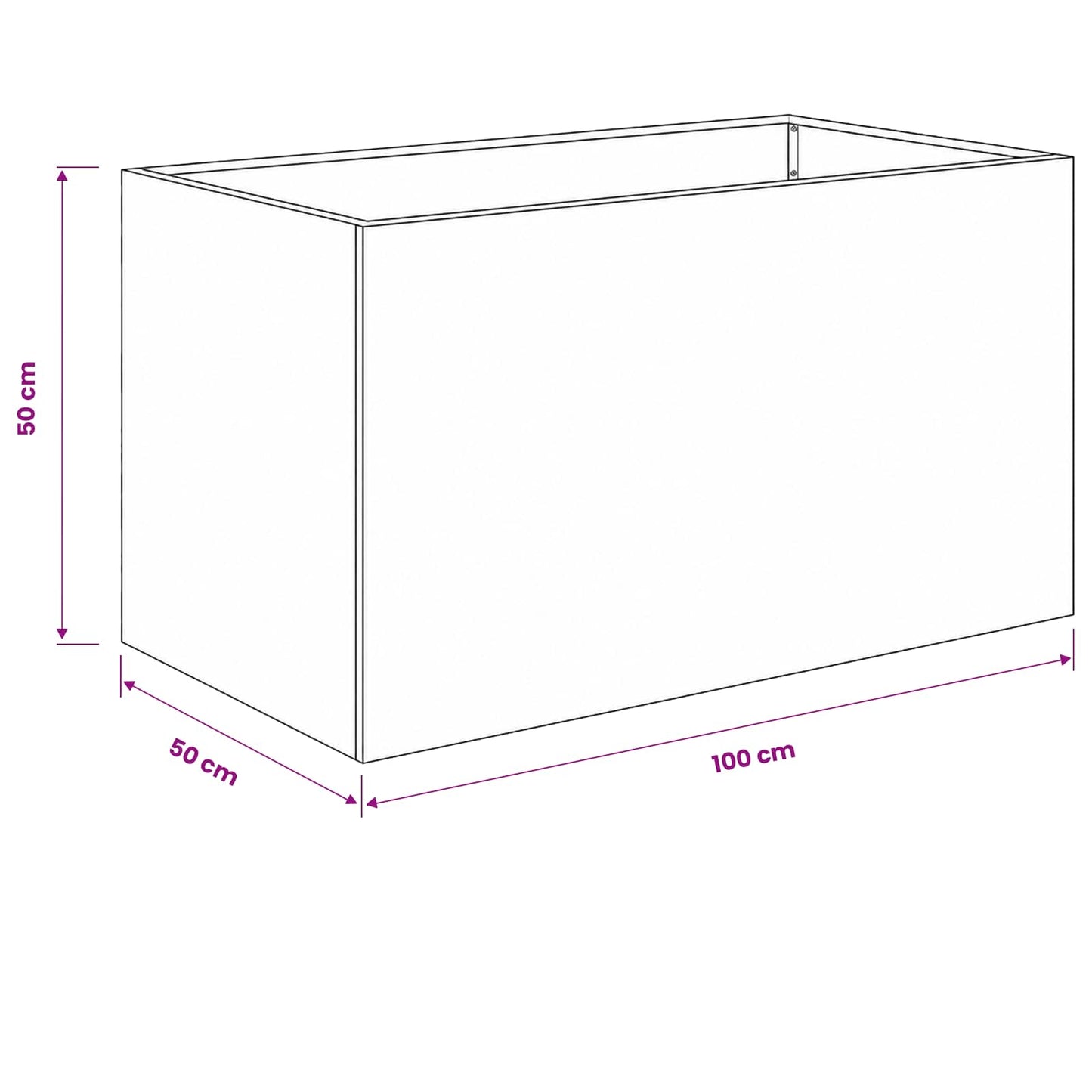 vidaXL Garden Planter Black 100 x 50 x 50 cm Cold-rolled Steel