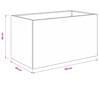 vidaXL Garden Planter Black 100 x 50 x 50 cm Cold-rolled Steel