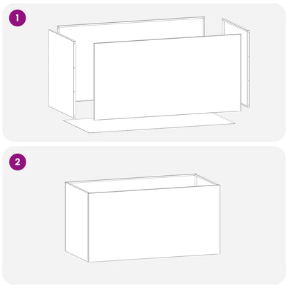 vidaXL Garden Planter 2 pcs Black 100 x 50 x 50 cm Cold-rolled Steel